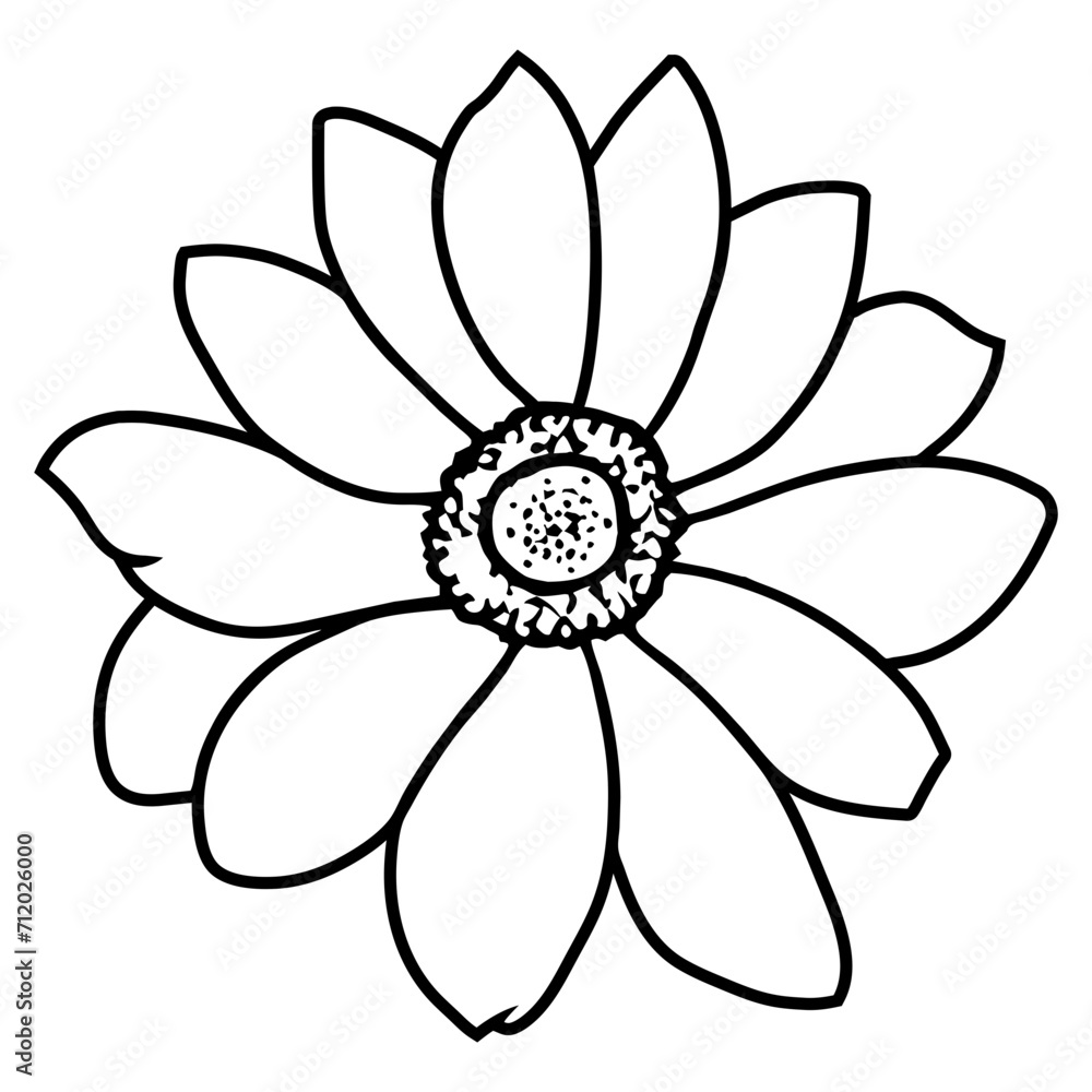 Hand drawn simple flower illustration Hand drawn simple flower illustration