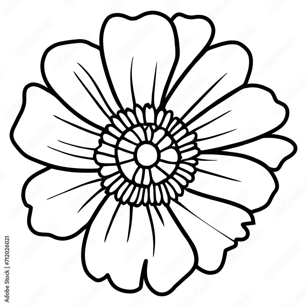 Hand drawn simple flower illustration