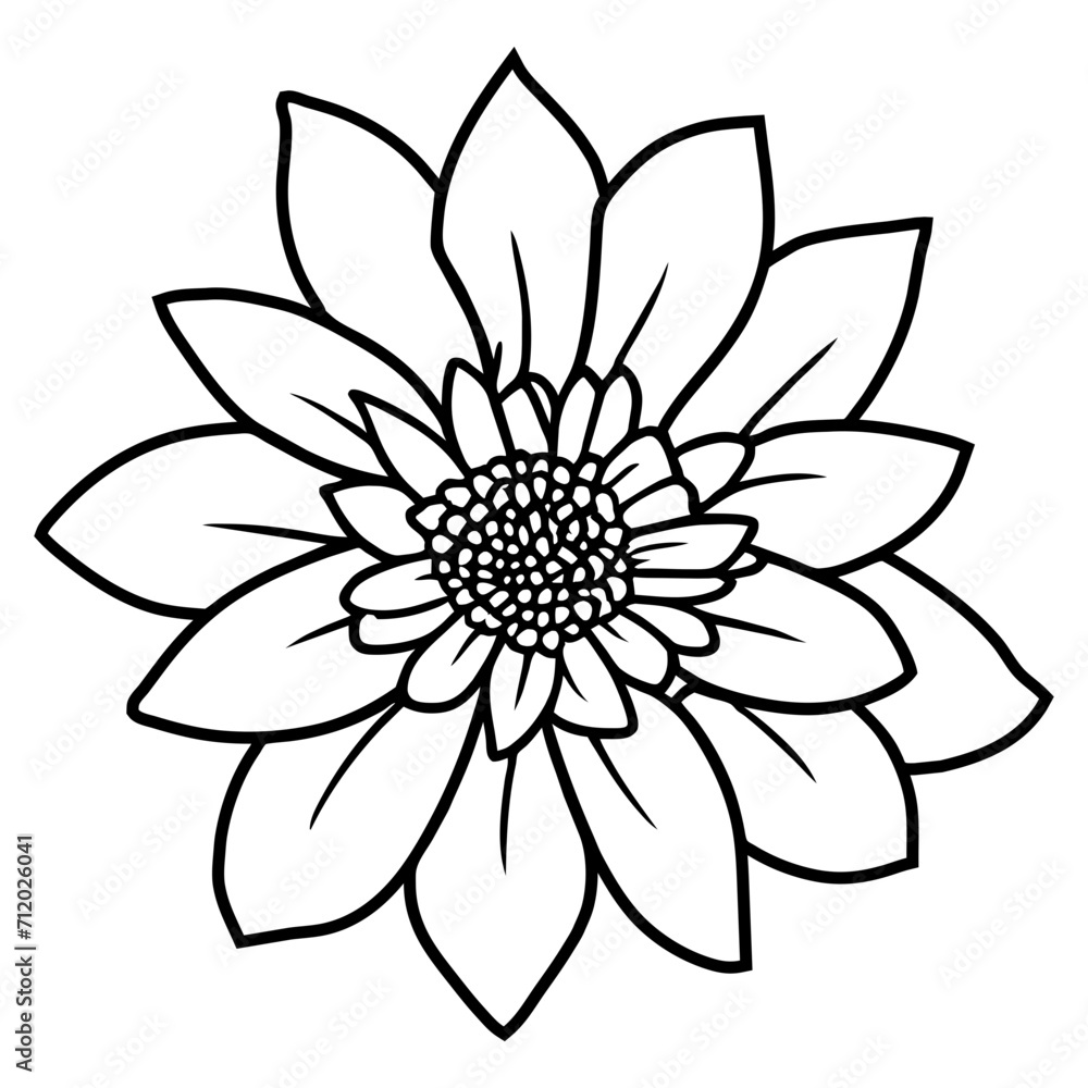 Hand drawn simple flower illustration