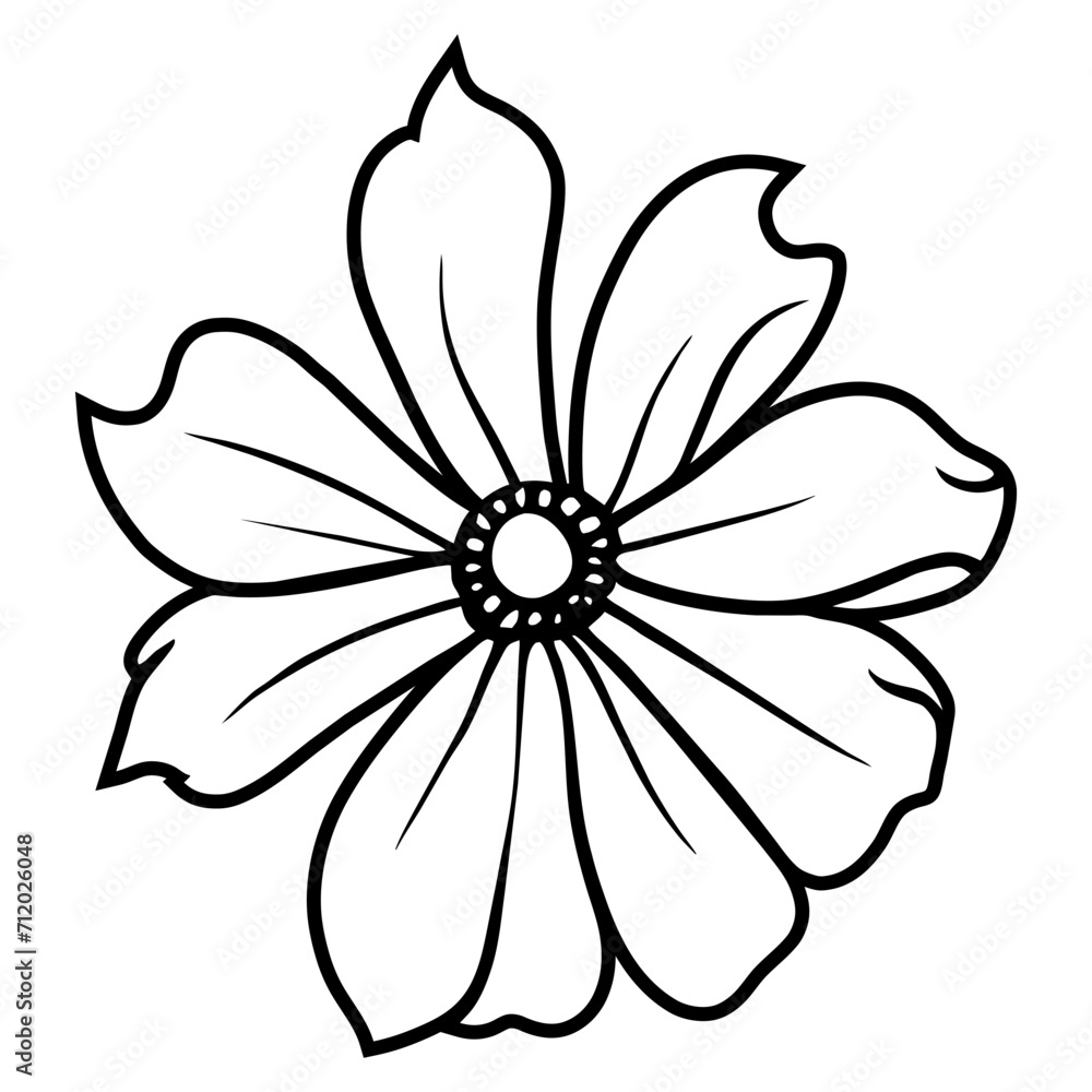 Hand drawn simple flower illustration Hand drawn simple flower illustration