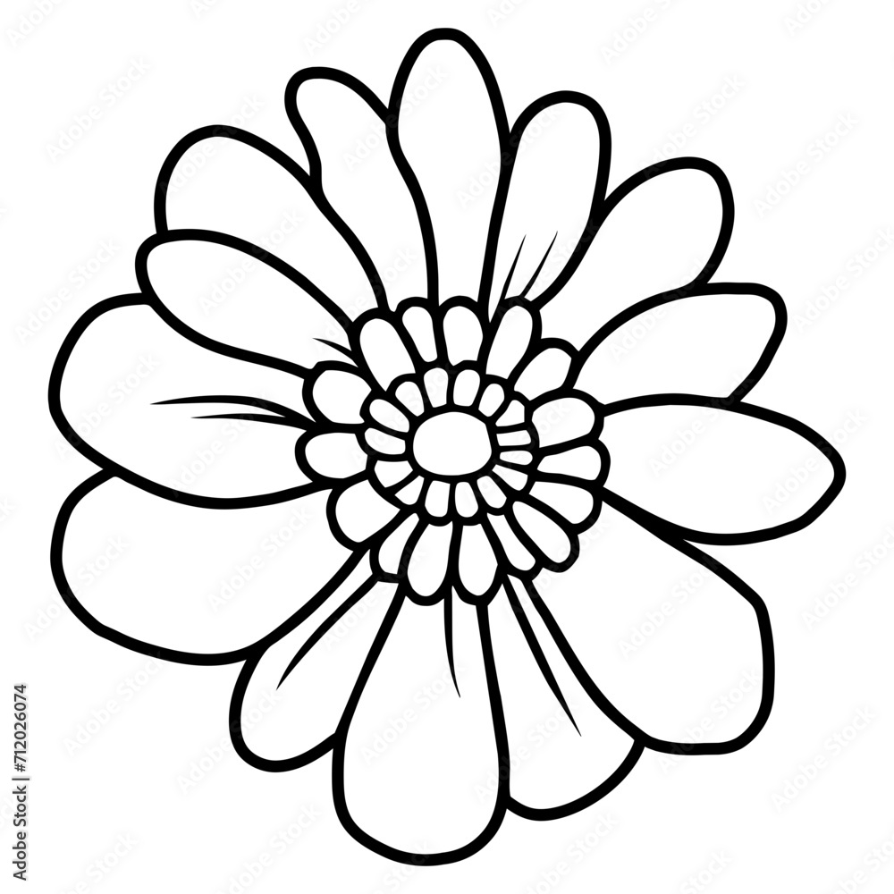 Hand drawn simple flower illustration