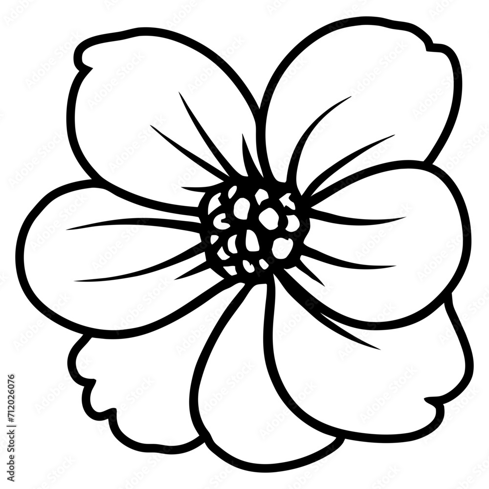 Hand drawn simple flower illustration Hand drawn simple flower illustration