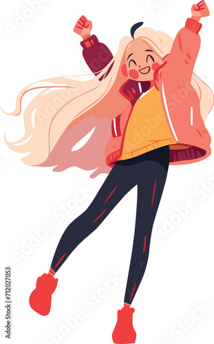 Happy Girl Celebrating a New Year