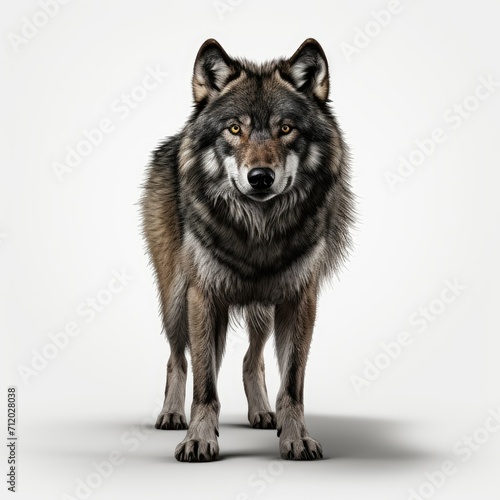 Illustration of a Gray Wolf isolated on a white background © ardanz