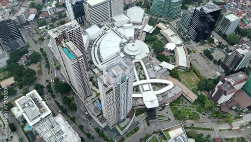 Modern architecture in centre of Cebu City - Philippines. Aerial high angle.  photo