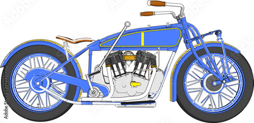Vector sketch illustration of a modified undergroud motorbike design photo