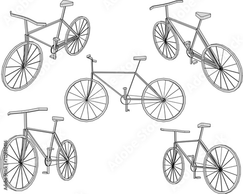 Vector sketch illustration of a vintage classic unique bicycle design