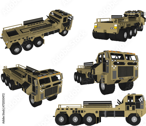 Vector sketch illustration of a transport truck car design at a mining site