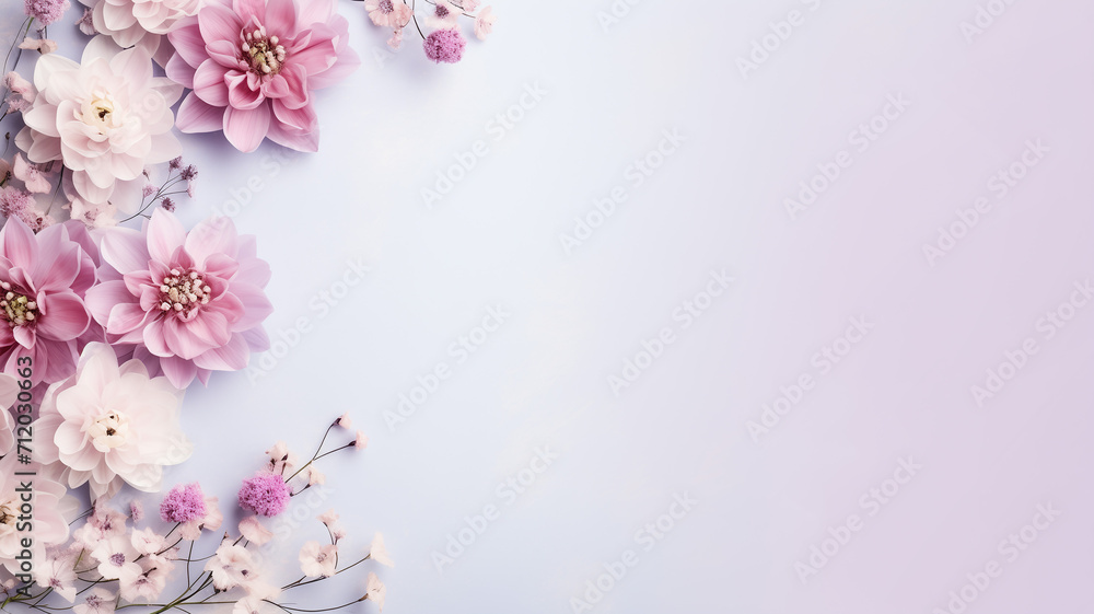 Beautiful flowers, food, texture, wallpaper and banners on pastel background Beautiful flowers, food, texture, wallpaper and banners on pastel background