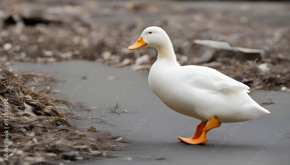white goose on the shore