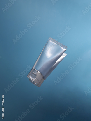unmarked brand tube product on blue background