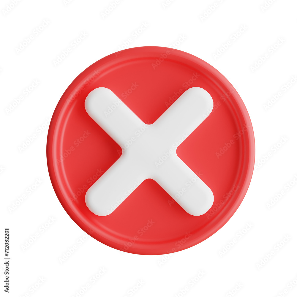 Obraz premium 3D Denied Model Indicating Permission Refusal with Precision. 3d illustration, 3d element, 3d rendering. 3d visualization isolated on a transparent background