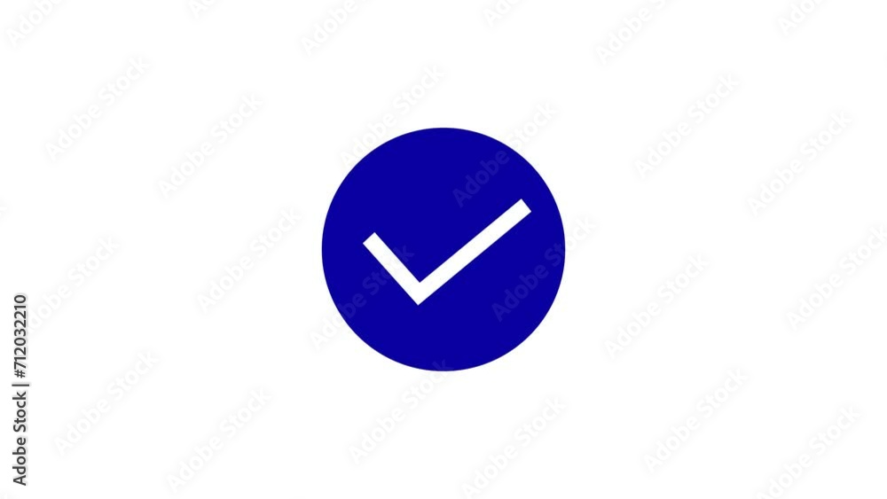 Animated blue Check Mark in Circle: Flat Vector Illustration with Alpha Channel Animated blue Check Mark in Circle: Flat Vector Illustration with Alpha Channel