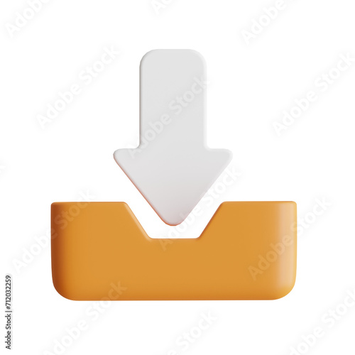 3D Download Model Initiating Data Transfer with Ease. 3d illustration, 3d element, 3d rendering. 3d visualization isolated on a transparent background