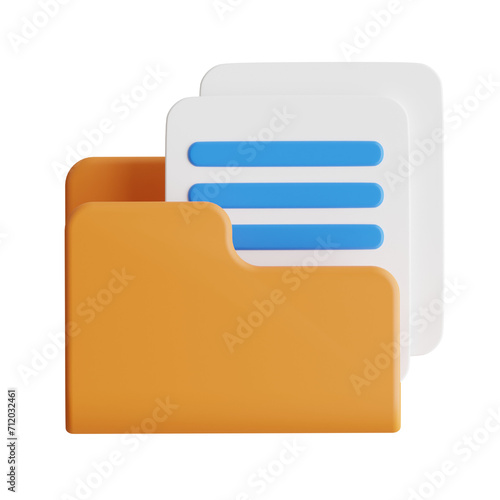 3D Files Model Accessing Your Documents. 3d illustration, 3d element, 3d rendering. 3d visualization isolated on a transparent background