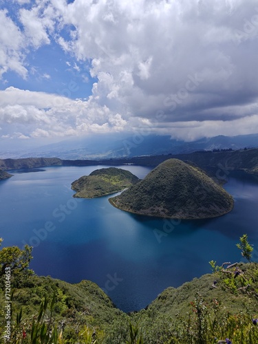 Laguna y crater volcánico de cuicocha photo