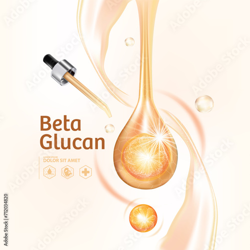 concept of Beta Glucan Serum for Skin Care Cosmetic poster, banner design