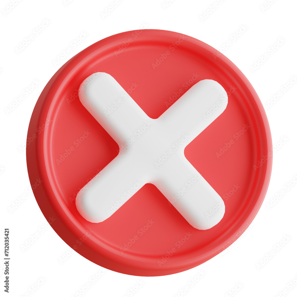 Fototapeta premium 3D Denied Model Indicating Permission Refusal with Precision. 3d illustration, 3d element, 3d rendering. 3d visualization isolated on a transparent background