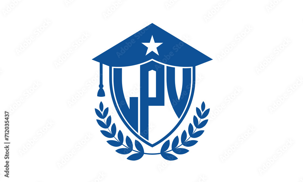 LPV three letter iconic academic logo design vector template. monogram, abstract, school, college, university, graduation cap symbol logo, shield, model, institute, educational, coaching canter, tech LPV three letter iconic academic logo design vector template. monogram, abstract, school, college, university, graduation cap symbol logo, shield, model, institute, educational, coaching canter, tech