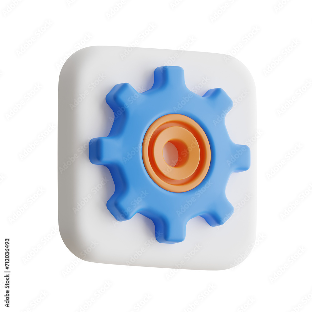 Obraz premium 3D Settings Model Customizing Your Digital Experience for Optimal Performance. 3d illustration, 3d element, 3d rendering. 3d visualization isolated on a transparent background