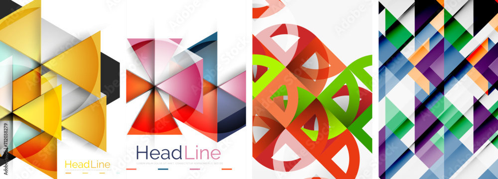 Set of triangle pattern poster backgrounds. Vector illustration For Wallpaper, Banner, Background, Card, Book Illustration, landing page Set of triangle pattern poster backgrounds. Vector illustration For Wallpaper, Banner, Background, Card, Book Illustration, landing page