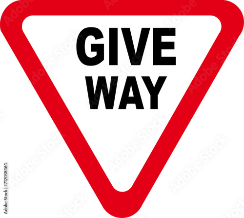 give way, yield ahead,traffic sing, triangle, red,caution, sign,