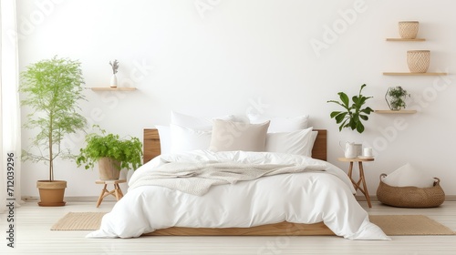 minimalist room white background illustration clean modern, interior design, spacious bright minimalist room white background