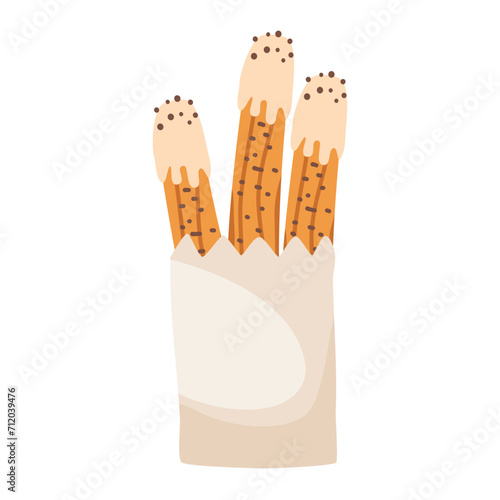 Churros with Sugar Powder with Chocolate