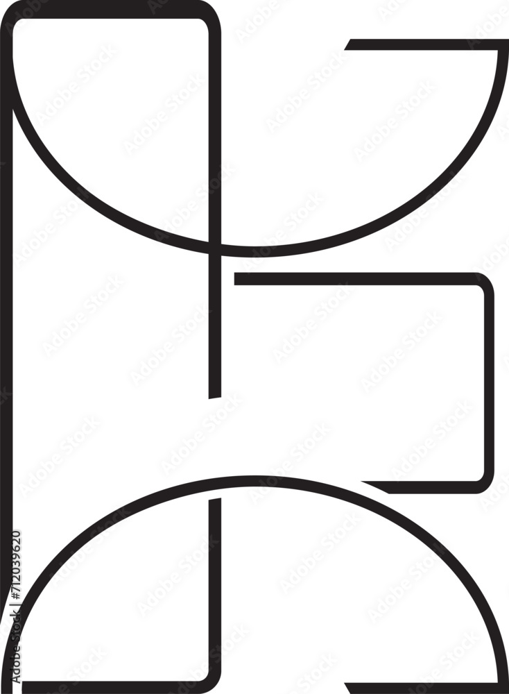 Outline initial letter logo vector element Outline initial letter logo vector element