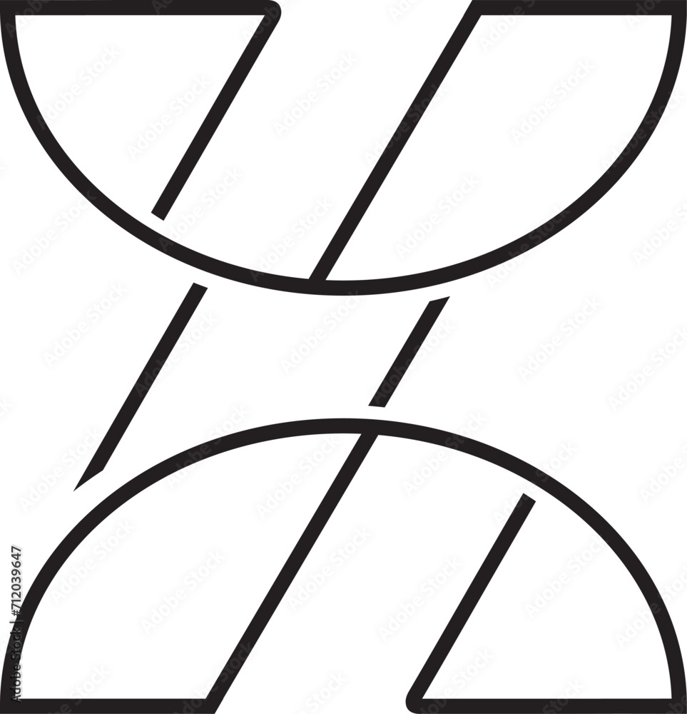Outline initial letter logo vector element Outline initial letter logo vector element