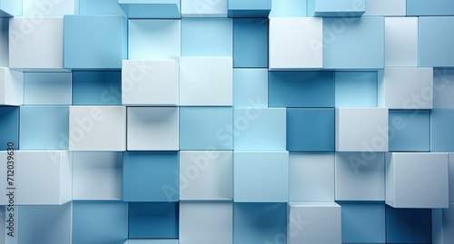 Blue cube background. Created with Ai