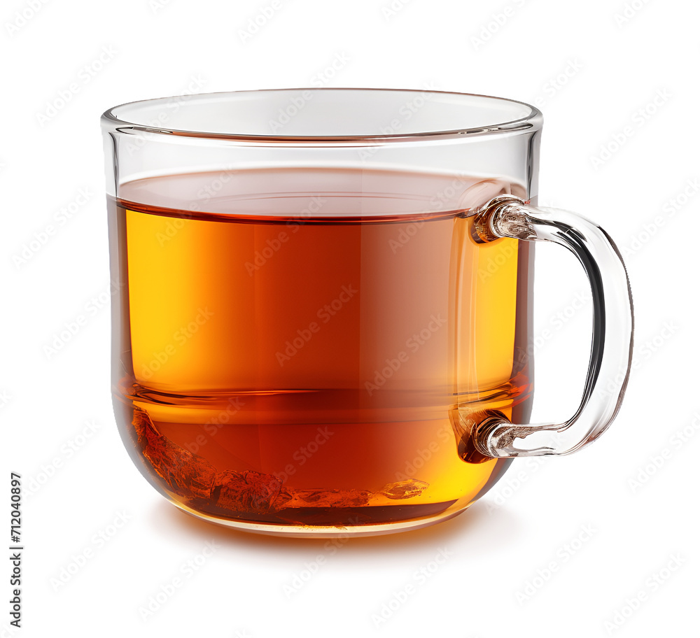 Glass cup of tea isolated on a white background with clipping path Glass cup of tea isolated on a white background with clipping path