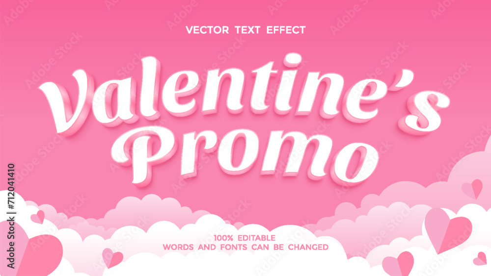 pink valentine promo editable 3d text effect