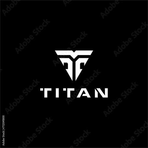 Modern initial T TITAN vector illustration