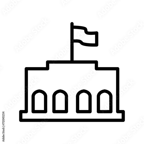 flag monument line icon logo vector image