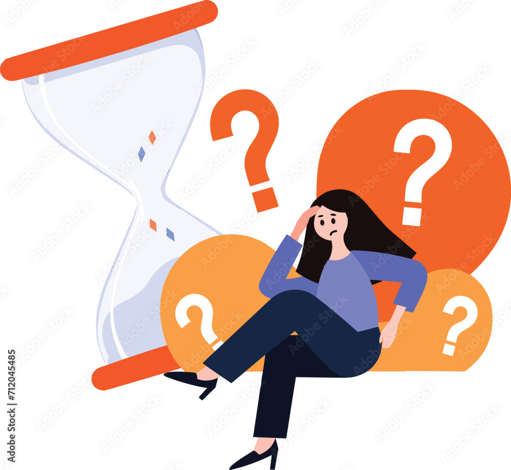 a woman tired from work in flat style isolated on background a woman tired from work in flat style isolated on background