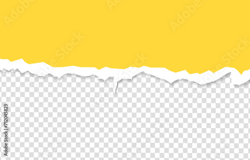 Yellow Ripped Paper With Transaprent Background With Gradient Mesh