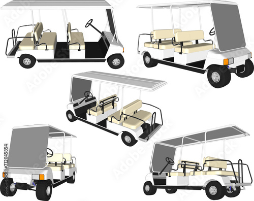 Vector sketch illustration of golf cart design for playing on the golf course