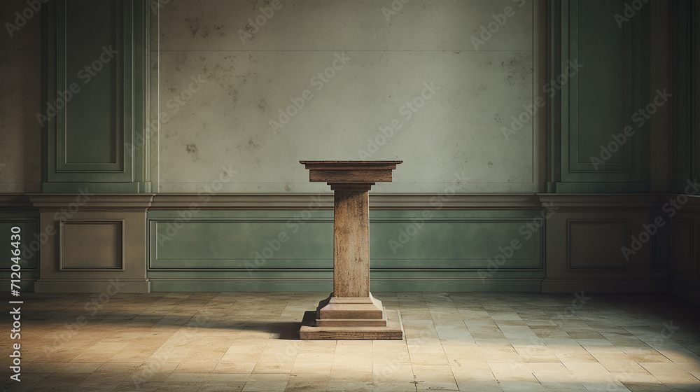 empty pedestal in interior on empty room empty pedestal in interior on empty room