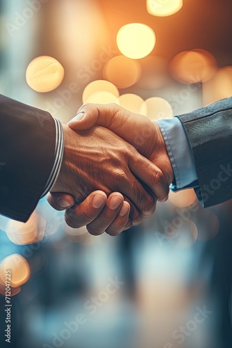 Businessmen making handshake with partner, greeting, dealing, merger and acquisition, business joint venture concept, for business, finance and investment background, teamwork and successful business