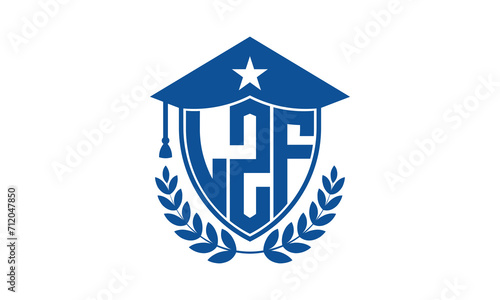 Wallpaper Mural LZF three letter iconic academic logo design vector template. monogram, abstract, school, college, university, graduation cap symbol logo, shield, model, institute, educational, coaching canter, tech Torontodigital.ca