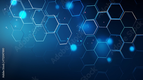 geometric abstract background with blue hexagons