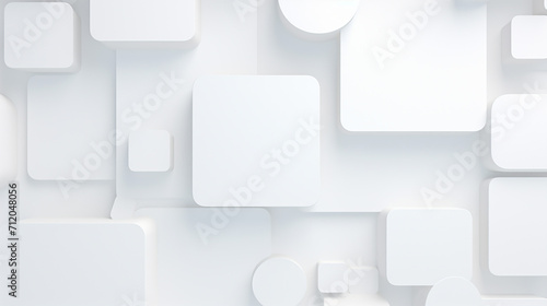 abstract white geometric background minimal 3d render