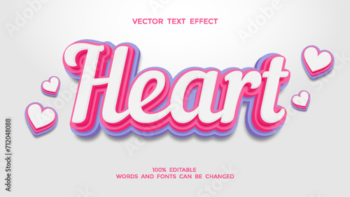 heart editable 3d text effect