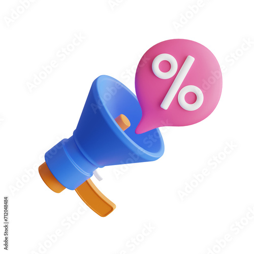 3D Promotion Model Elevating Your Brand with Strategic Marketing. 3d illustration, 3d element, 3d rendering. 3d visualization isolated on a transparent background