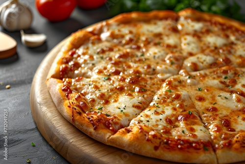 A Freshly Baked Cheese Pizza Ready To Be Served
