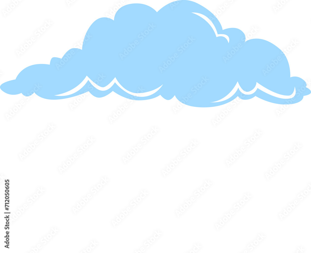 blue cloud cartoon with snowflakes