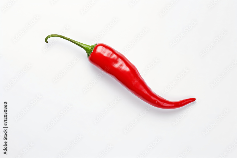 Red hot pepper levitates on a white background copyspace Generative AI Red hot pepper levitates on a white background copyspace Generative AI