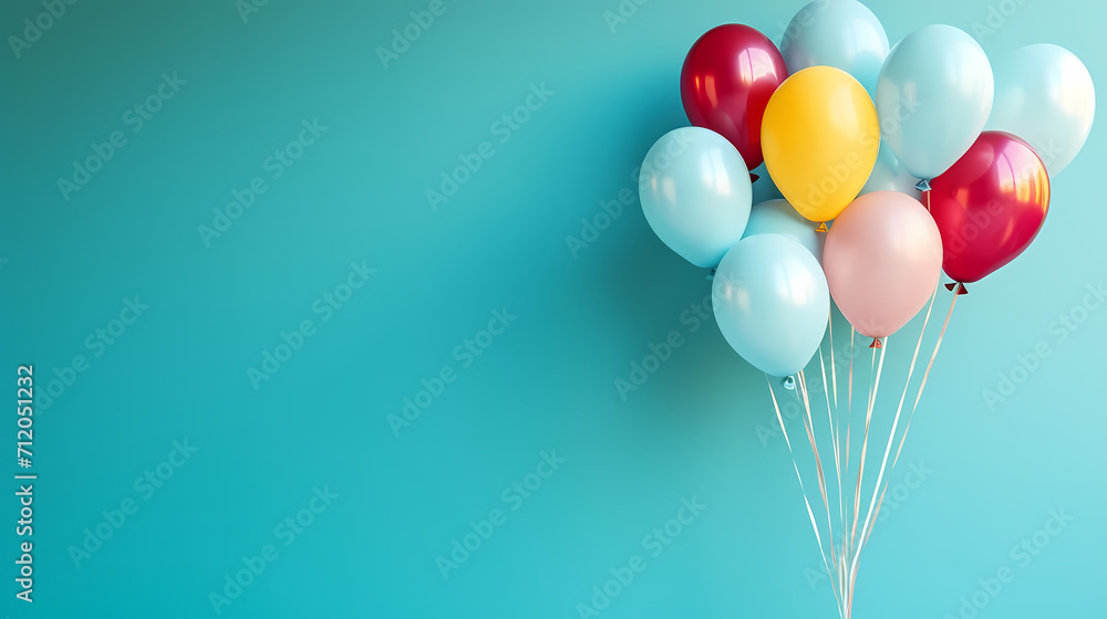 Holiday celebration background with balloons, golden sparkling confetti and ribbons Holiday celebration background with balloons, golden sparkling confetti and ribbons
