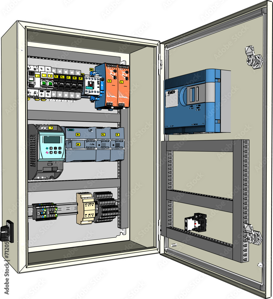 Vector sketch illustration of multi-storey building apartment hotel electrical panel design Vector sketch illustration of multi-storey building apartment hotel electrical panel design